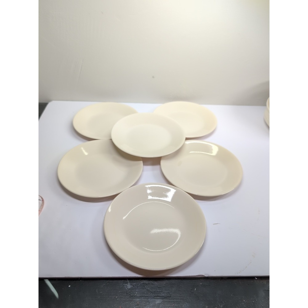 Corelle Sandstone Beige Bread Dessert 6-3/4" Plates Vintage Set of 6